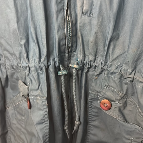 LL Bean Blue Cotton Long Sleeve Full Zip Pockets Hooded Jacket Size large - Picture 3 of 10